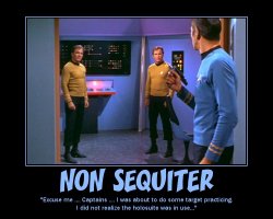 Non Sequiter --- 'Excuse me...Captains...I was about to do some target practicing. I did not realize the holosuite was in use...