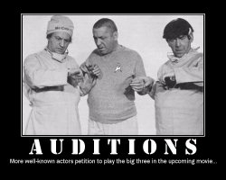 Auditions --- More well-known actors petition to play the big three in the upcoming movie...